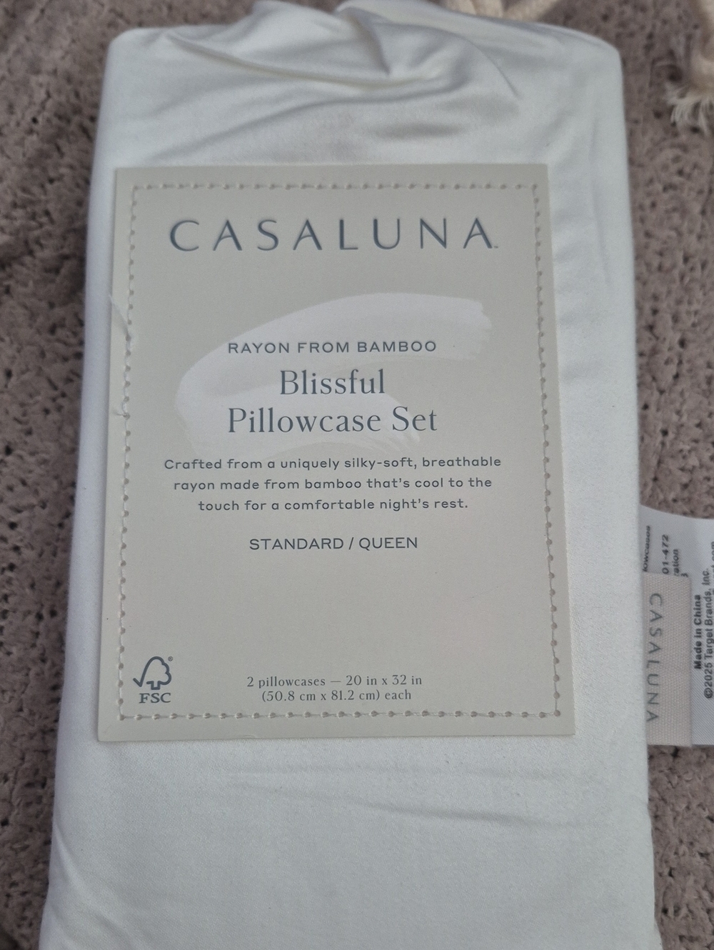 Casaluna Blissful Rayon Bamboo Pillowcase Set — White